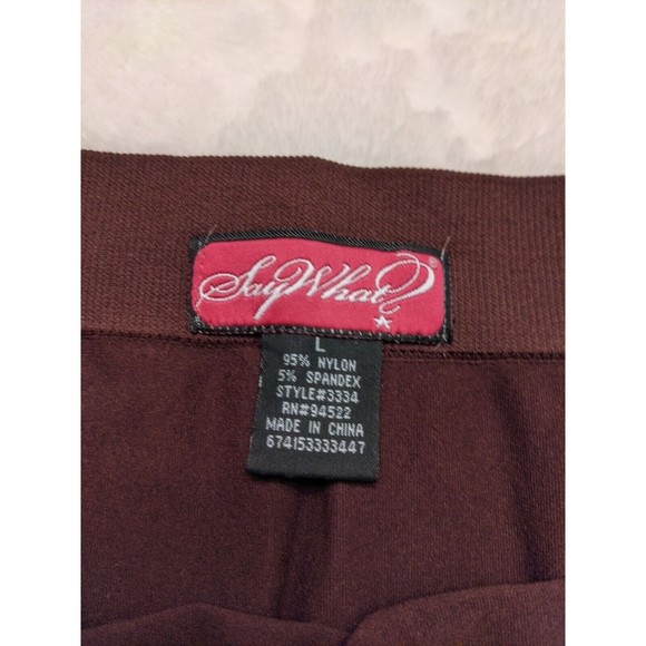 Say What? Leggings Coffee Brown Juniors Size Large - Picture 5 of 7
